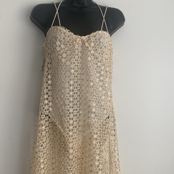 Free People Intimately Crochet Embellished Body Suit Dress Size Small - Picture 7 of 12